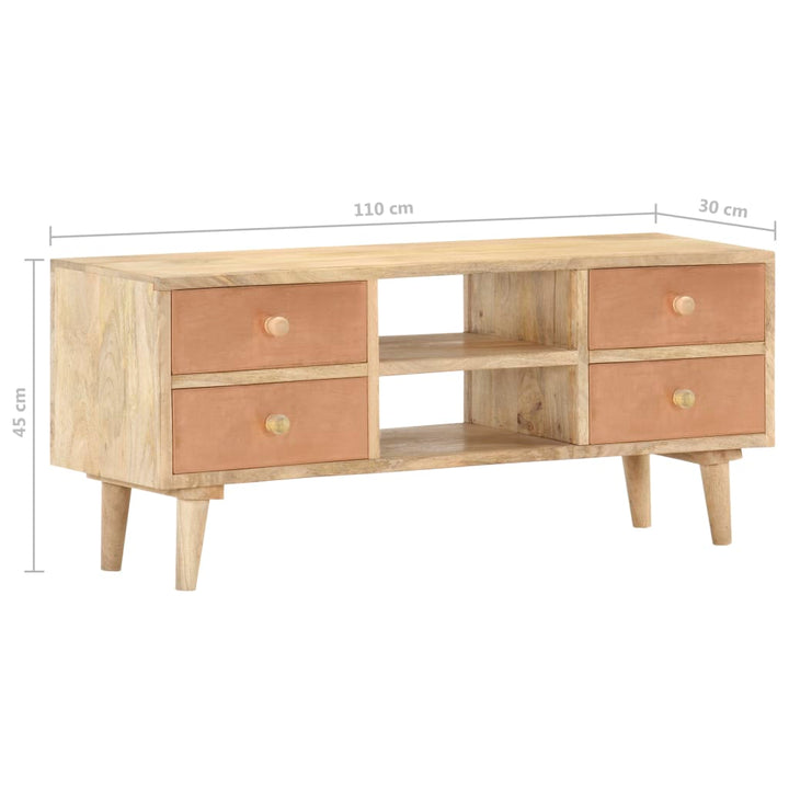Tv-Bänk 110X30X45 Cm Massivt Mangoträ