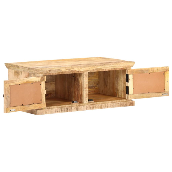 Soffbord 90X50X35 Cm Massivt Mangoträ Och Naturlig Rotting