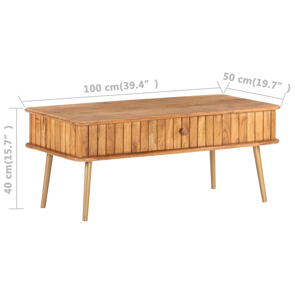 Soffbord 100X50X40 Cm Massivt Akaciaträ