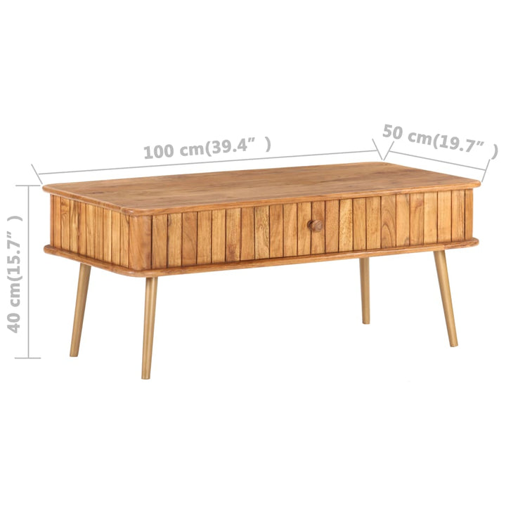Soffbord 100X50X40 Cm Massivt Akaciaträ