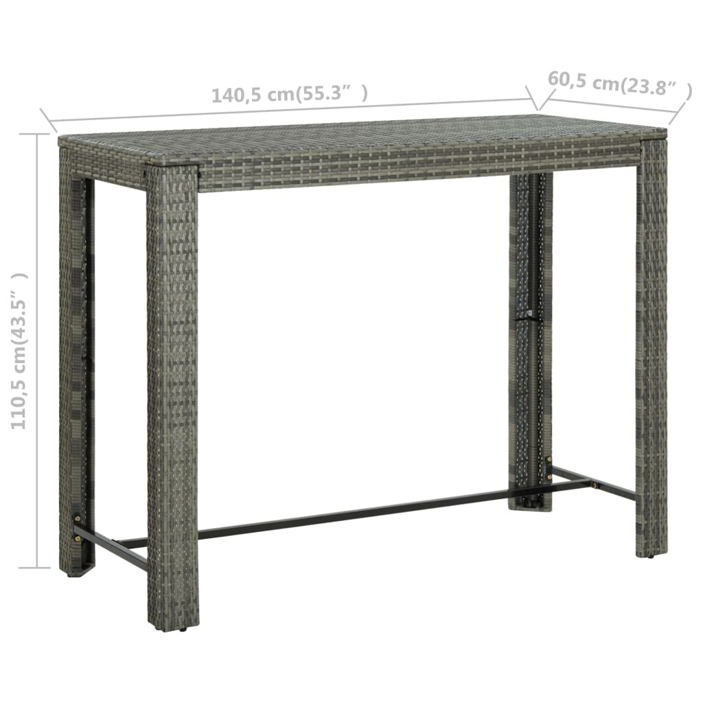 Barbord För Trädgården 140,5X60,5X110,5 Cm Konstrotting