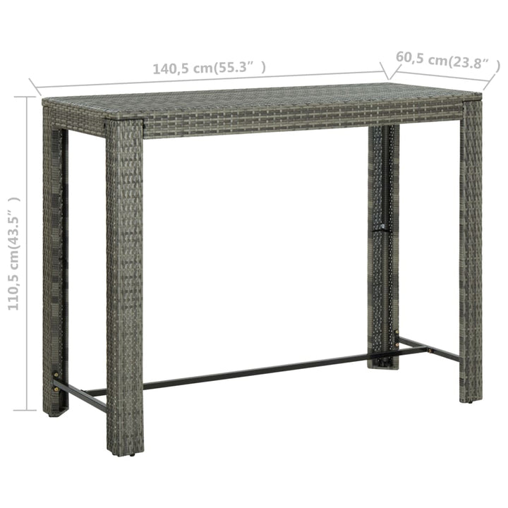 Barbord För Trädgården 140,5X60,5X110,5 Cm Konstrotting