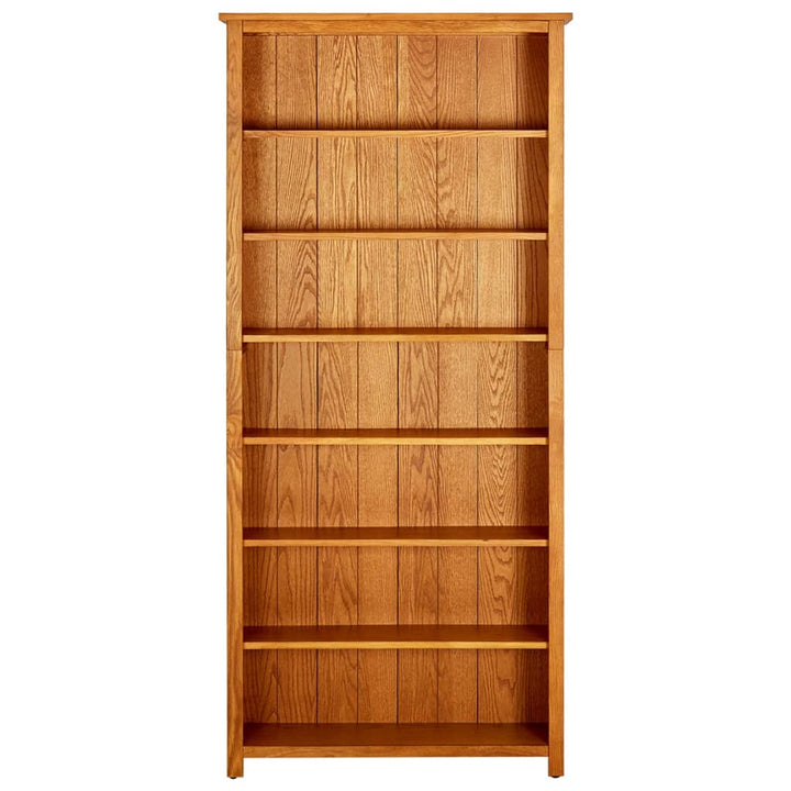 Bokhylla 7 Hyllor 90X22,5X200 Cm Massiv Ek