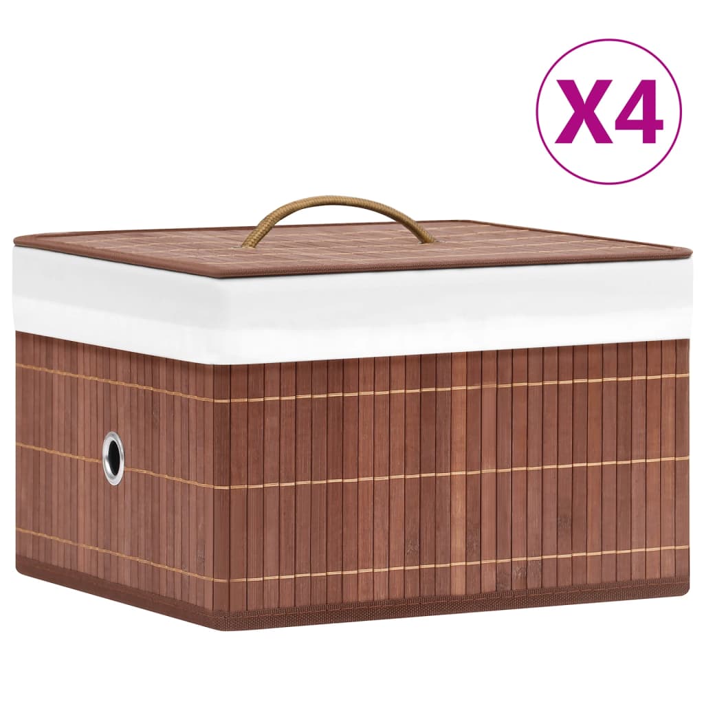 Förvaringslådor Bambu 4 St