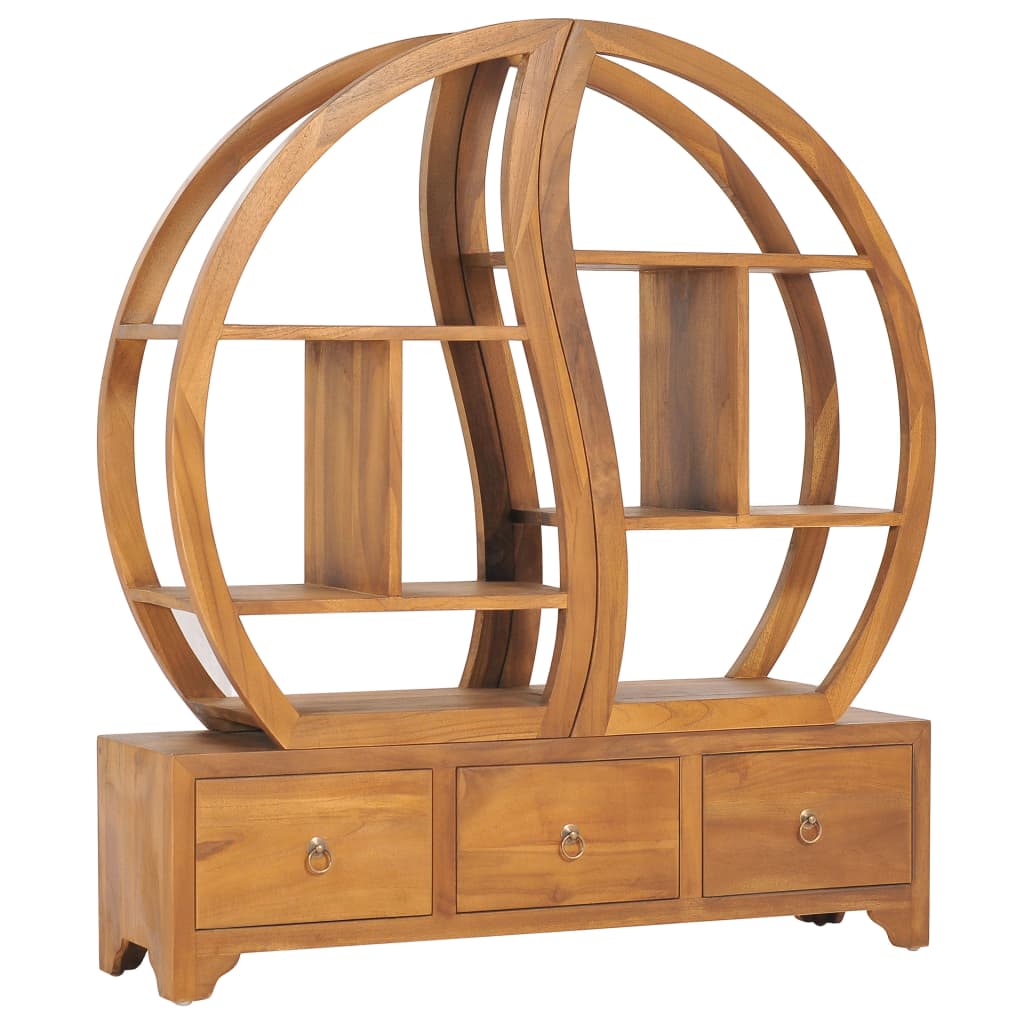 Skåp Med Yin Yang-Hylla Massiv Teak