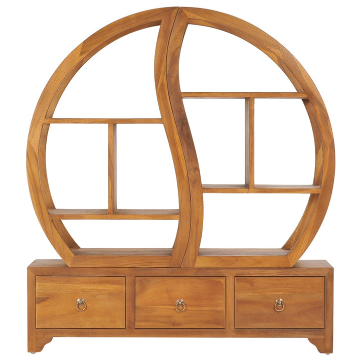 Skåp Med Yin Yang-Hylla Massiv Teak