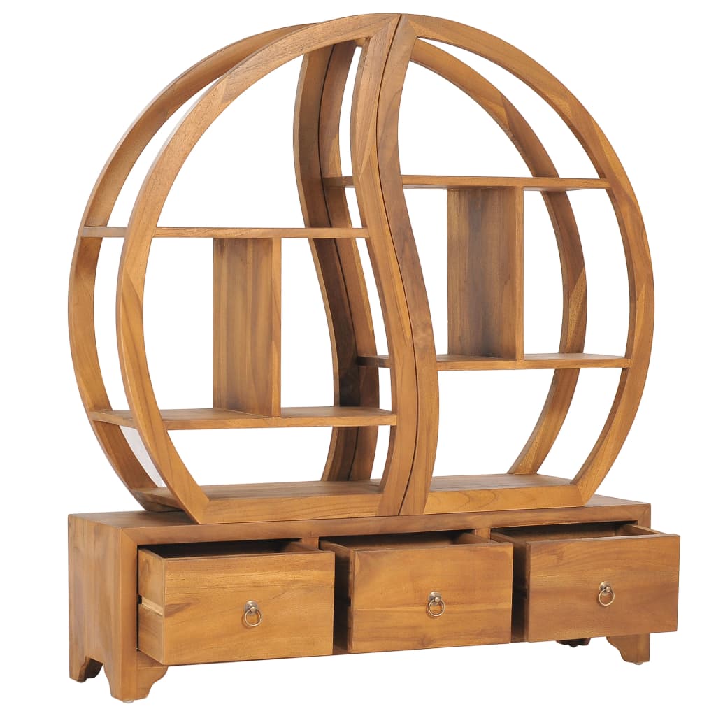 Skåp Med Yin Yang-Hylla Massiv Teak