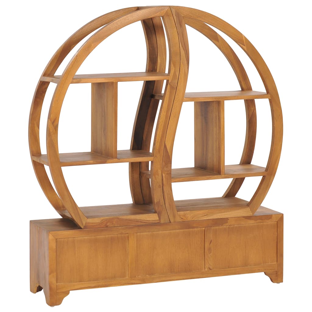 Skåp Med Yin Yang-Hylla Massiv Teak