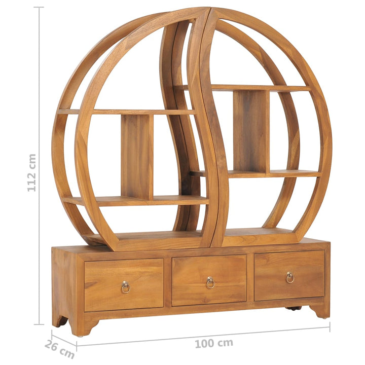 Skåp Med Yin Yang-Hylla Massiv Teak