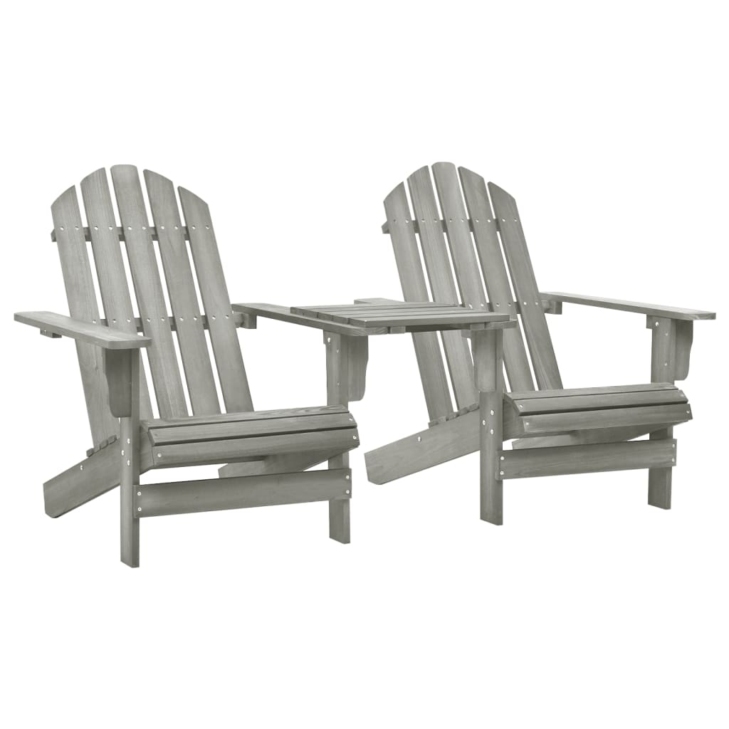 Adirondackstolar Med Bord Massivt Granträ
