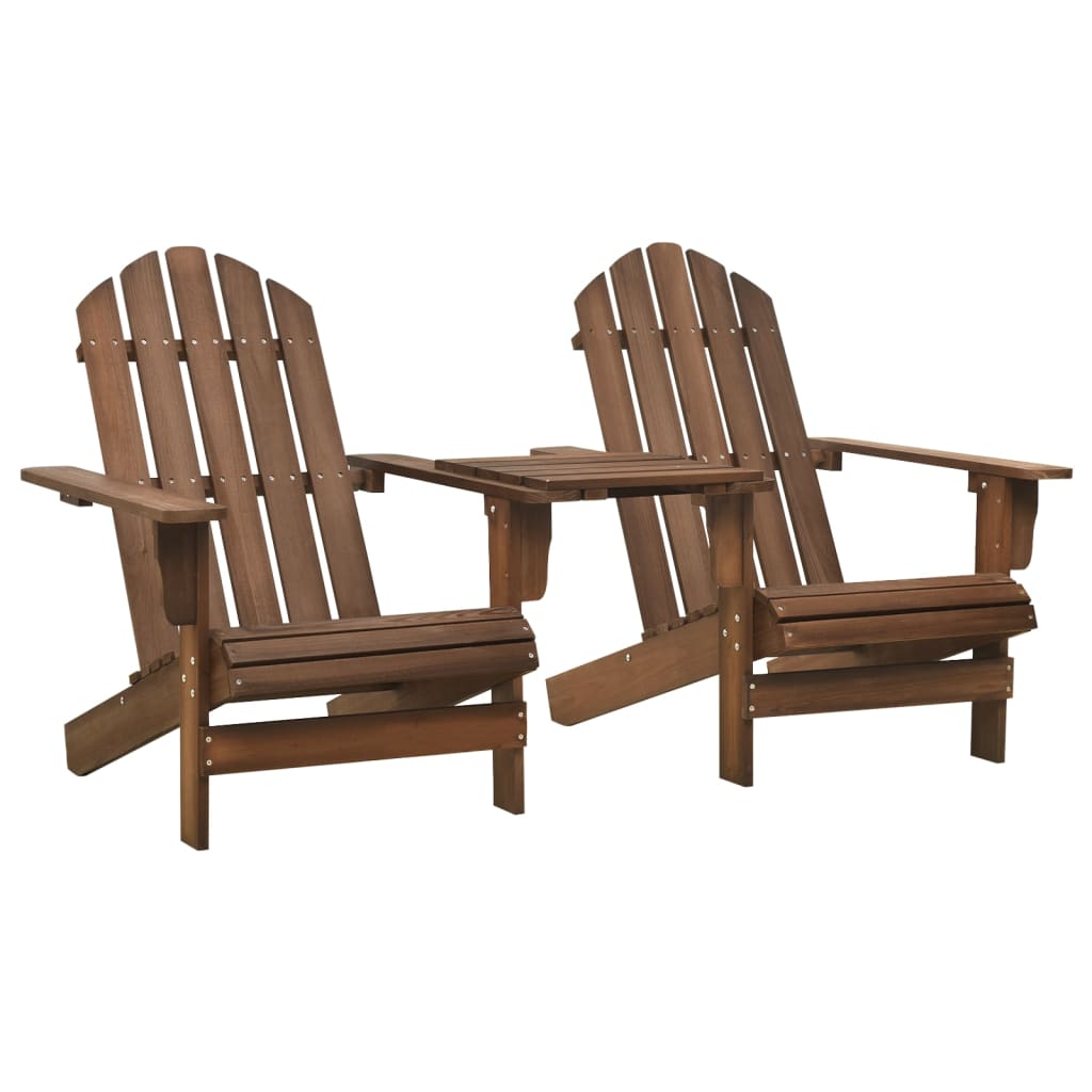Adirondackstolar Med Bord Massivt Granträ