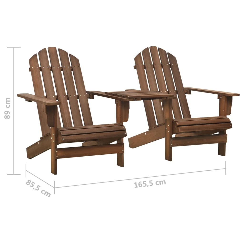Adirondackstolar Med Bord Massivt Granträ