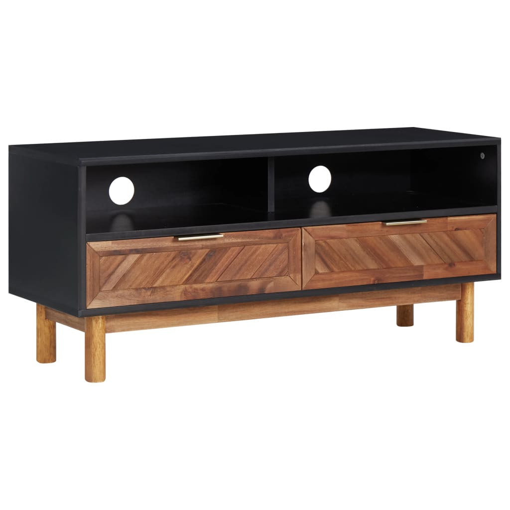 Tv-Bänk 100X35X45 Cm Massivt Akaciaträ Och Mdf