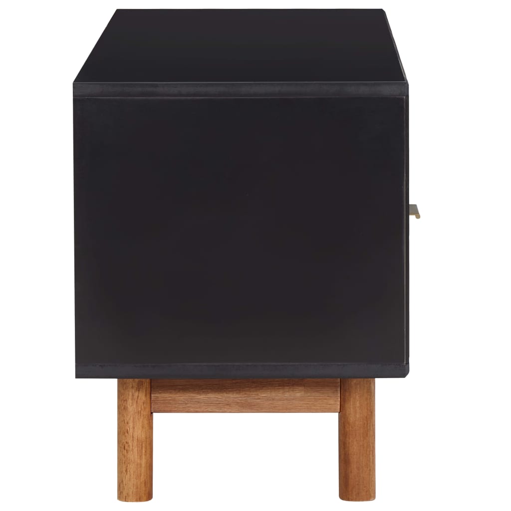 Tv-Bänk 100X35X45 Cm Massivt Akaciaträ Och Mdf