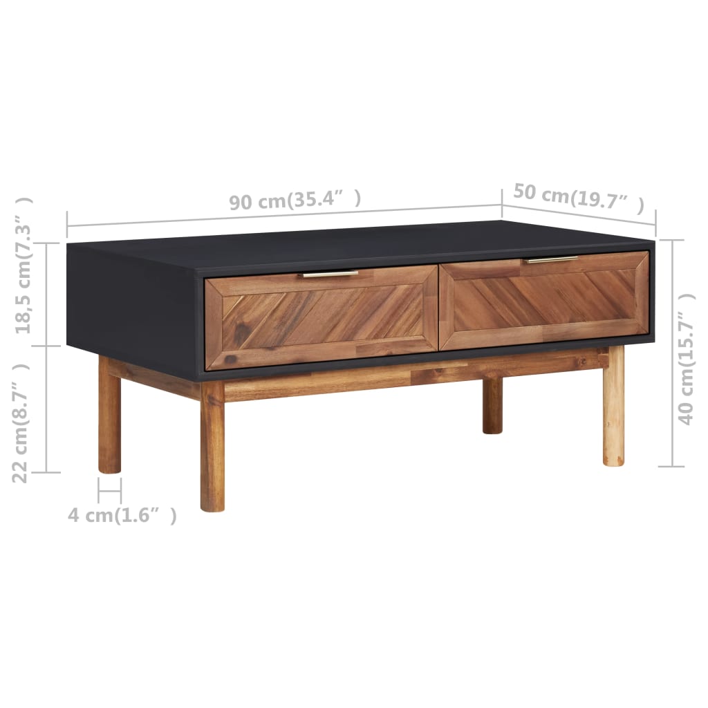 Soffbord 90X50X40 Cm Massivt Akaciaträ Och Mdf