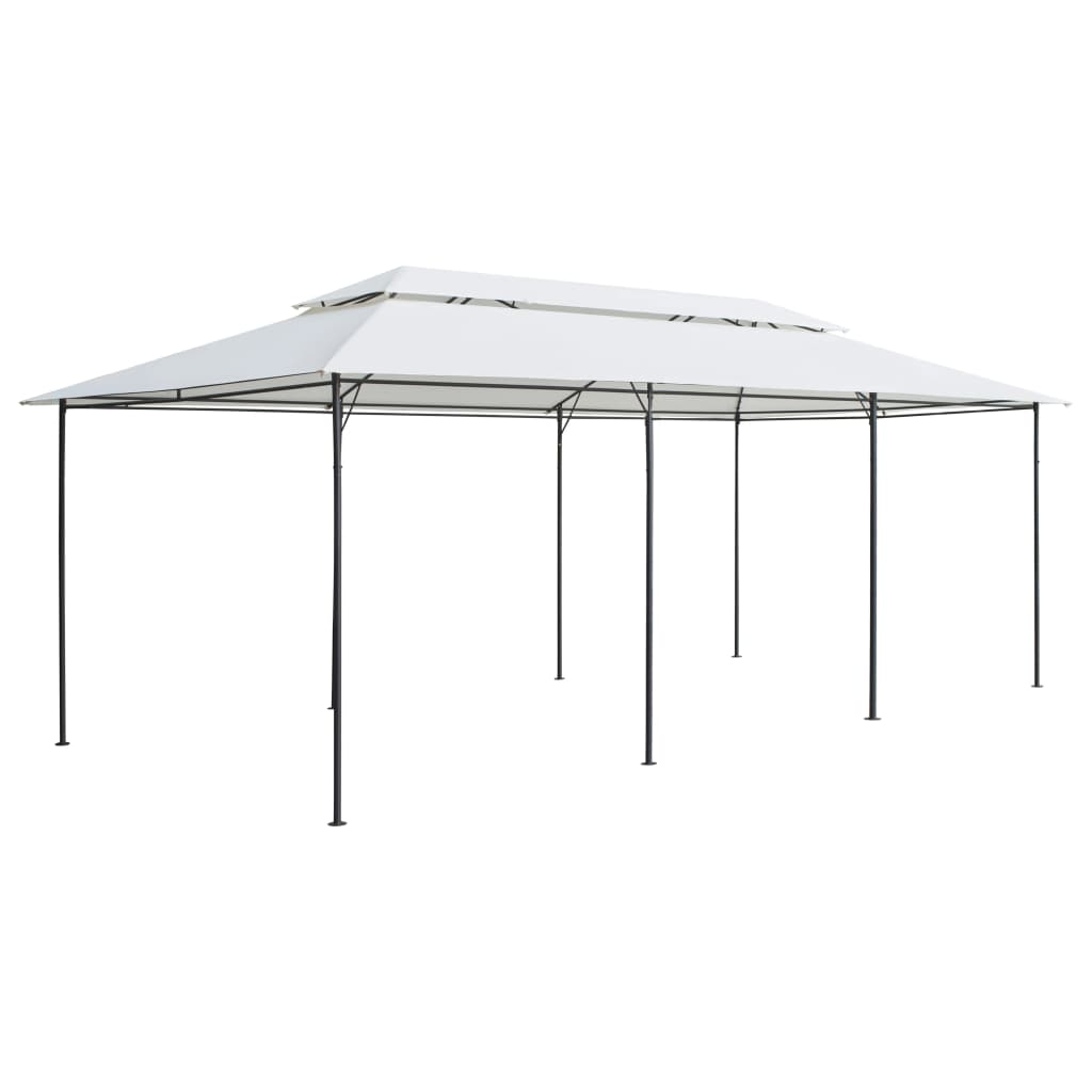Paviljong Med Draperier 600X298X270 Cm Vit 180G/M²