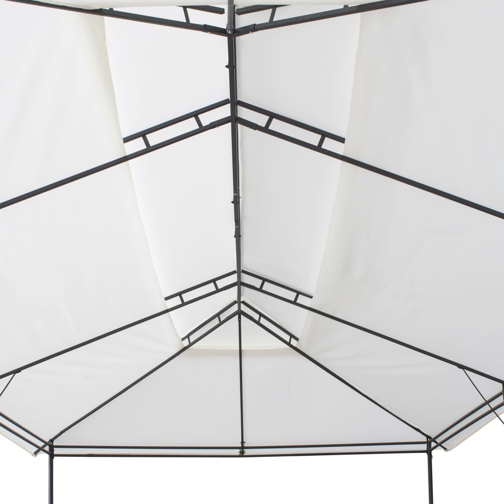 Paviljong Med Draperier 600X298X270 Cm Vit 180G/M²