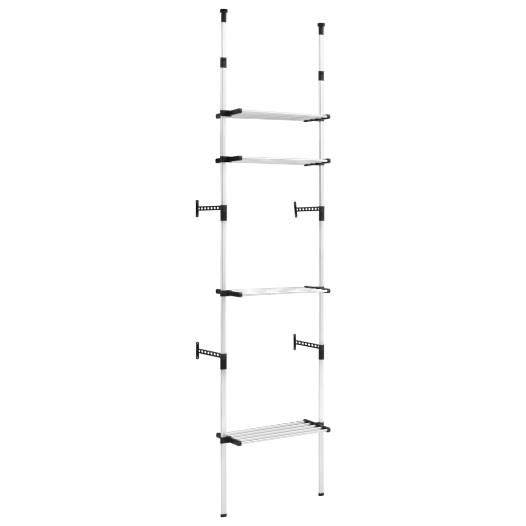 Teleskopiskt Garderobssystem Med Hyllor Aluminium