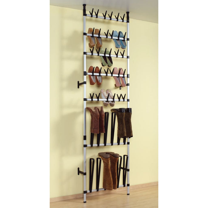 Teleskopisk Skohylla Med Stänger Aluminium