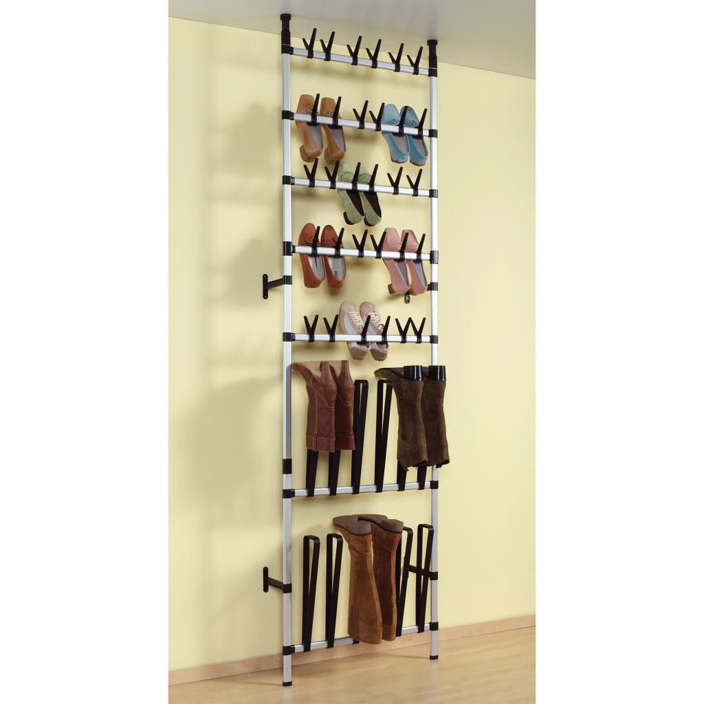 Teleskopisk Skohylla Med Stänger Aluminium