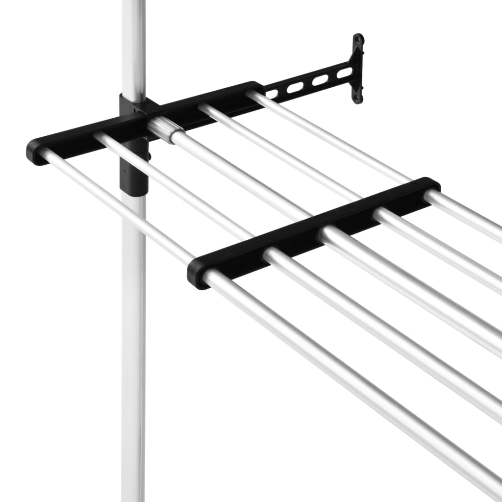 Teleskopiskt Garderobssystem Med Stänger Och Hylla Aluminium