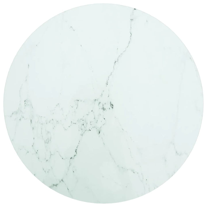 Bordsskiva Svart Ø90X1 Cm Härdat Glas Med Marmortextur