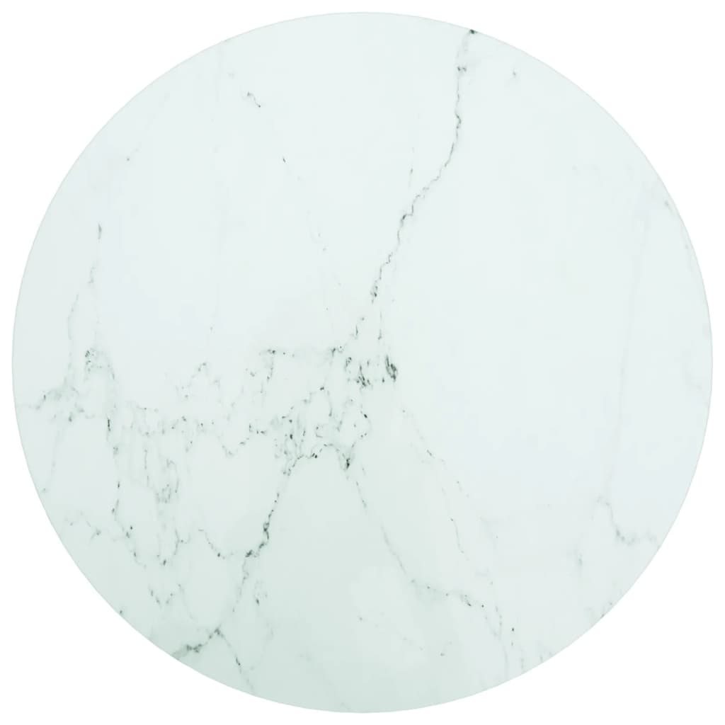 Bordsskiva Svart Ø90X1 Cm Härdat Glas Med Marmortextur