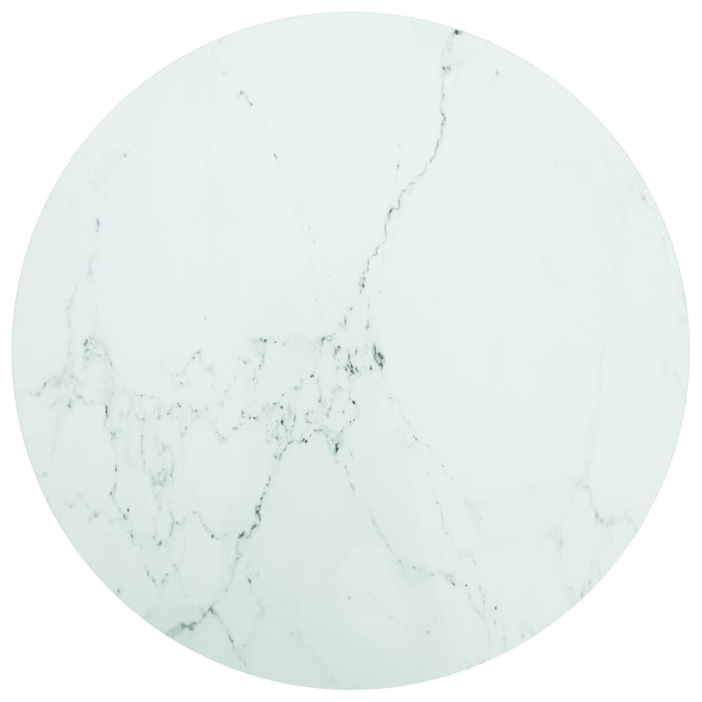 Bordsskiva Svart Ø90X1 Cm Härdat Glas Med Marmortextur