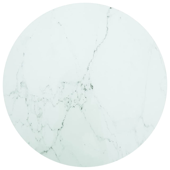 Bordsskiva Svart Ø90X1 Cm Härdat Glas Med Marmortextur