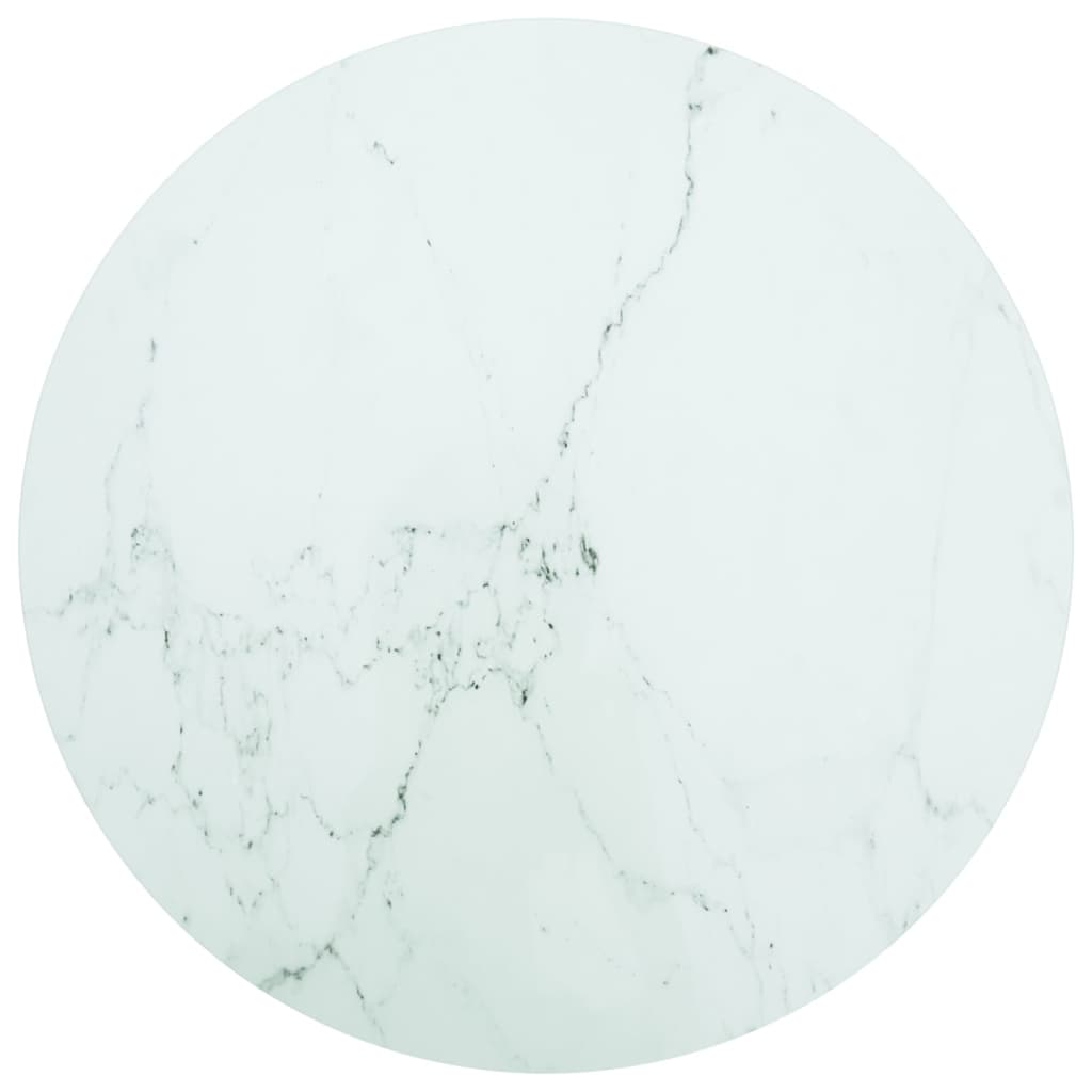 Bordsskiva Svart Ø90X1 Cm Härdat Glas Med Marmortextur