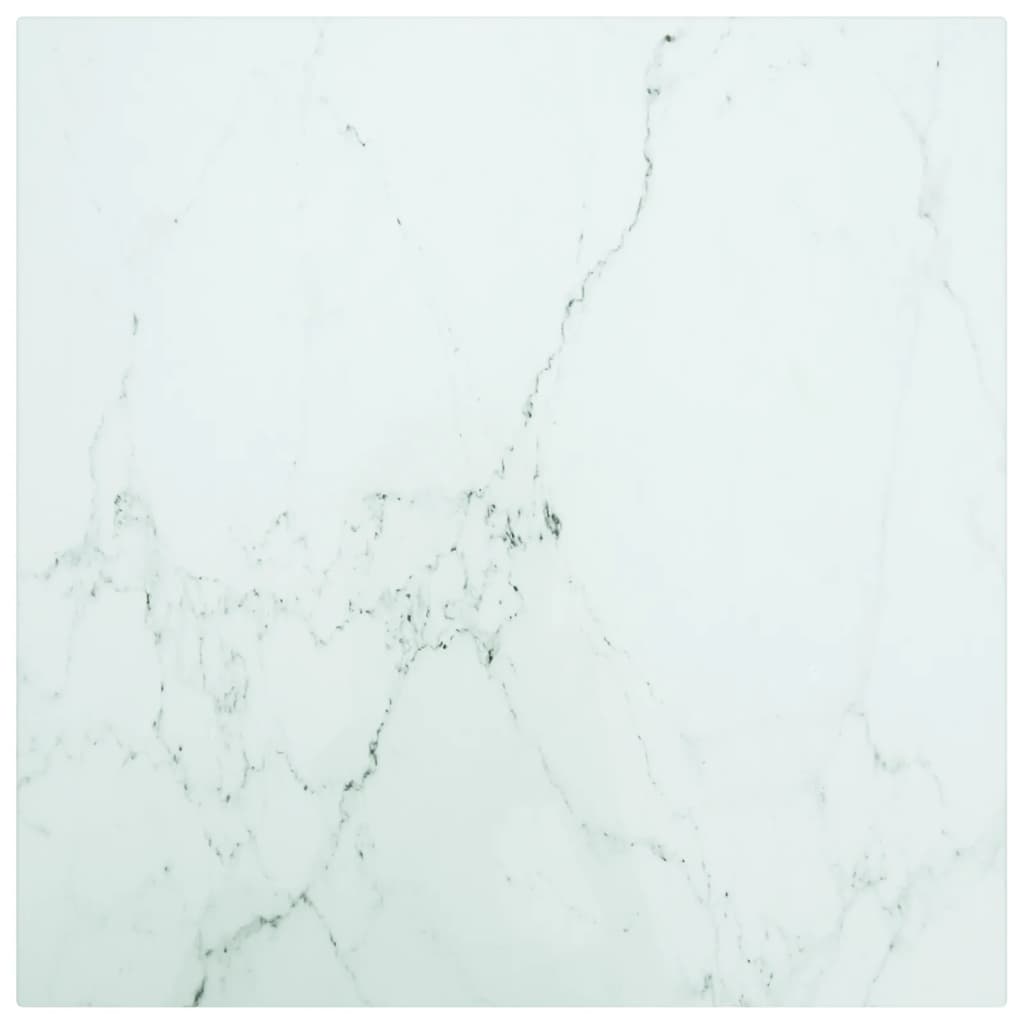 Bordsskiva Svart Ø90X1 Cm Härdat Glas Med Marmortextur