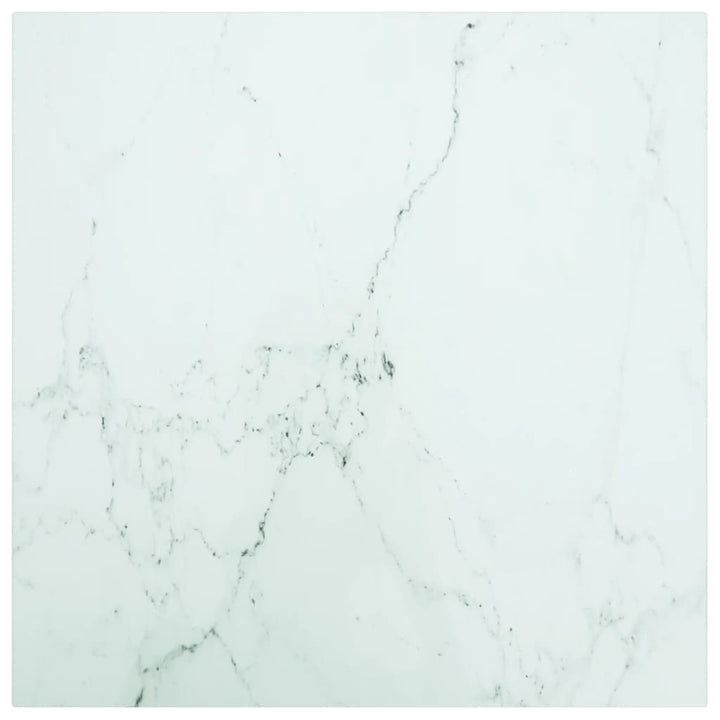 Bordsskiva Svart Ø90X1 Cm Härdat Glas Med Marmortextur