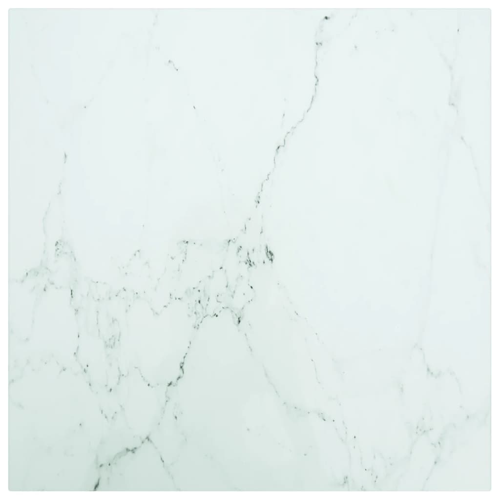 Bordsskiva Svart Ø90X1 Cm Härdat Glas Med Marmortextur