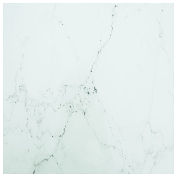 Bordsskiva Svart Ø90X1 Cm Härdat Glas Med Marmortextur