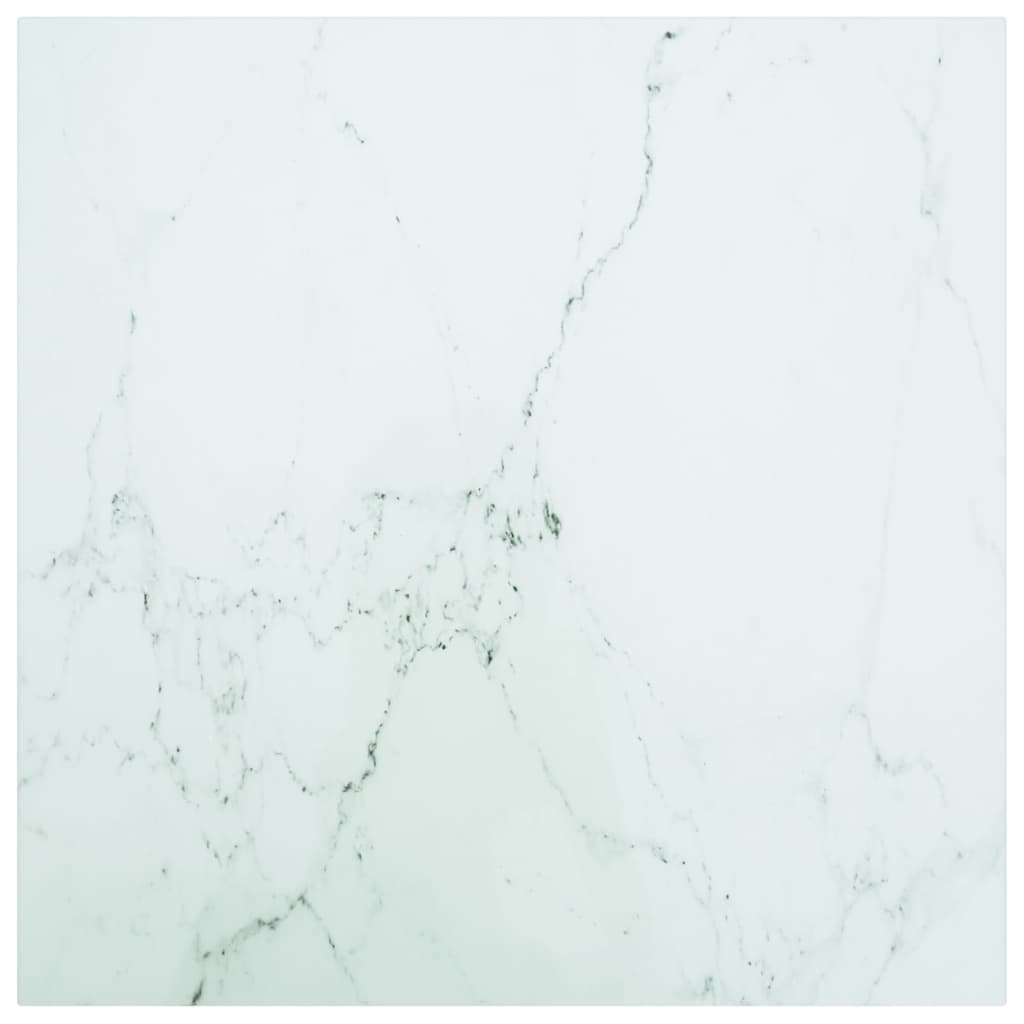 Bordsskiva Svart Ø90X1 Cm Härdat Glas Med Marmortextur