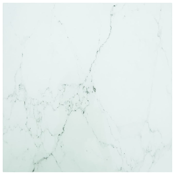 Bordsskiva Svart Ø90X1 Cm Härdat Glas Med Marmortextur