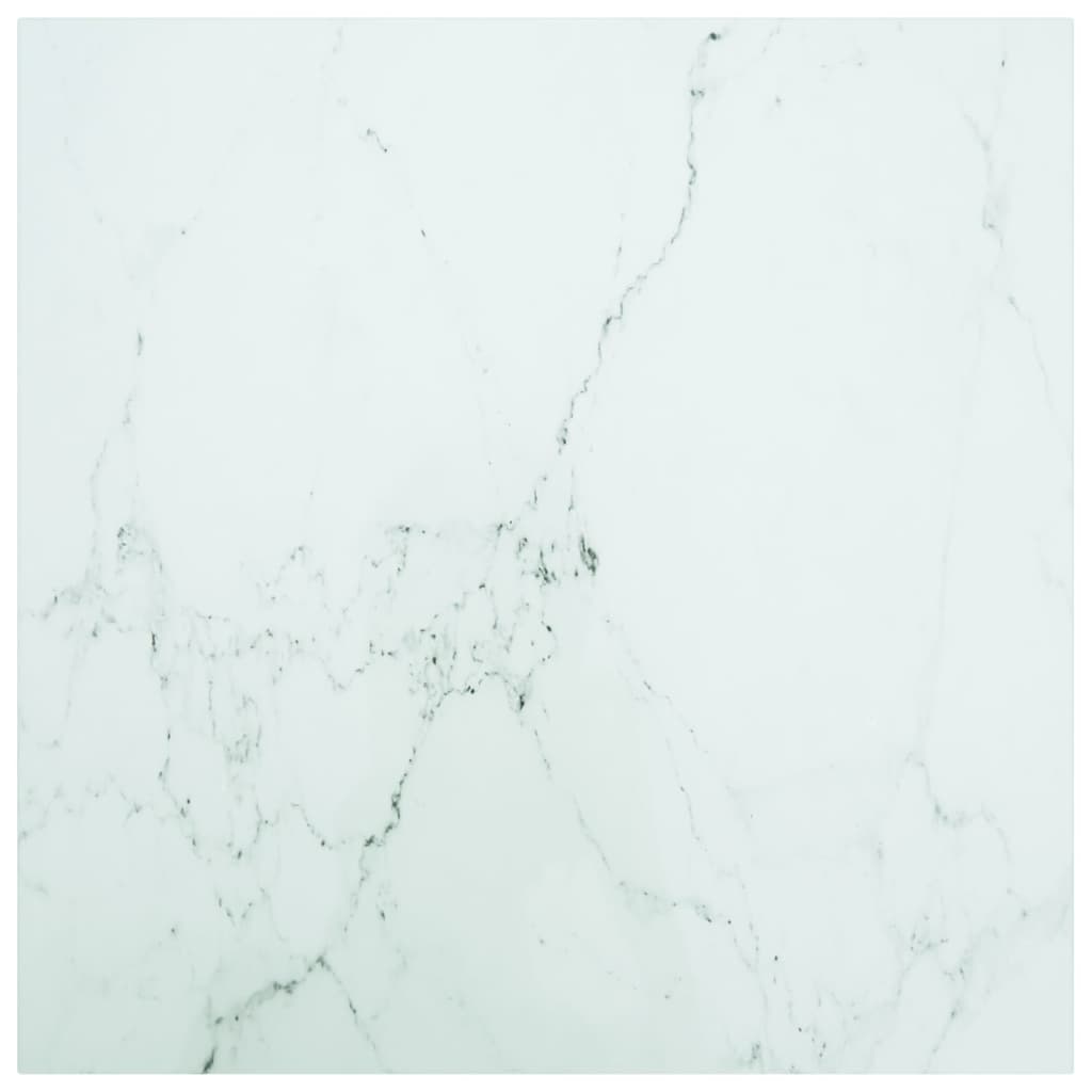 Bordsskiva Svart Ø90X1 Cm Härdat Glas Med Marmortextur