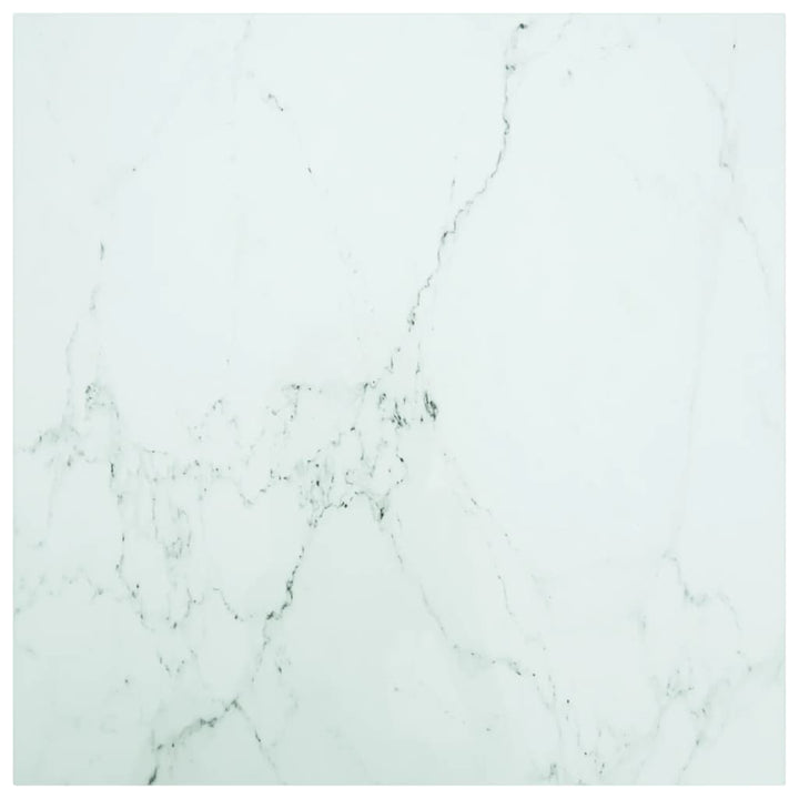 Bordsskiva Svart Ø90X1 Cm Härdat Glas Med Marmortextur