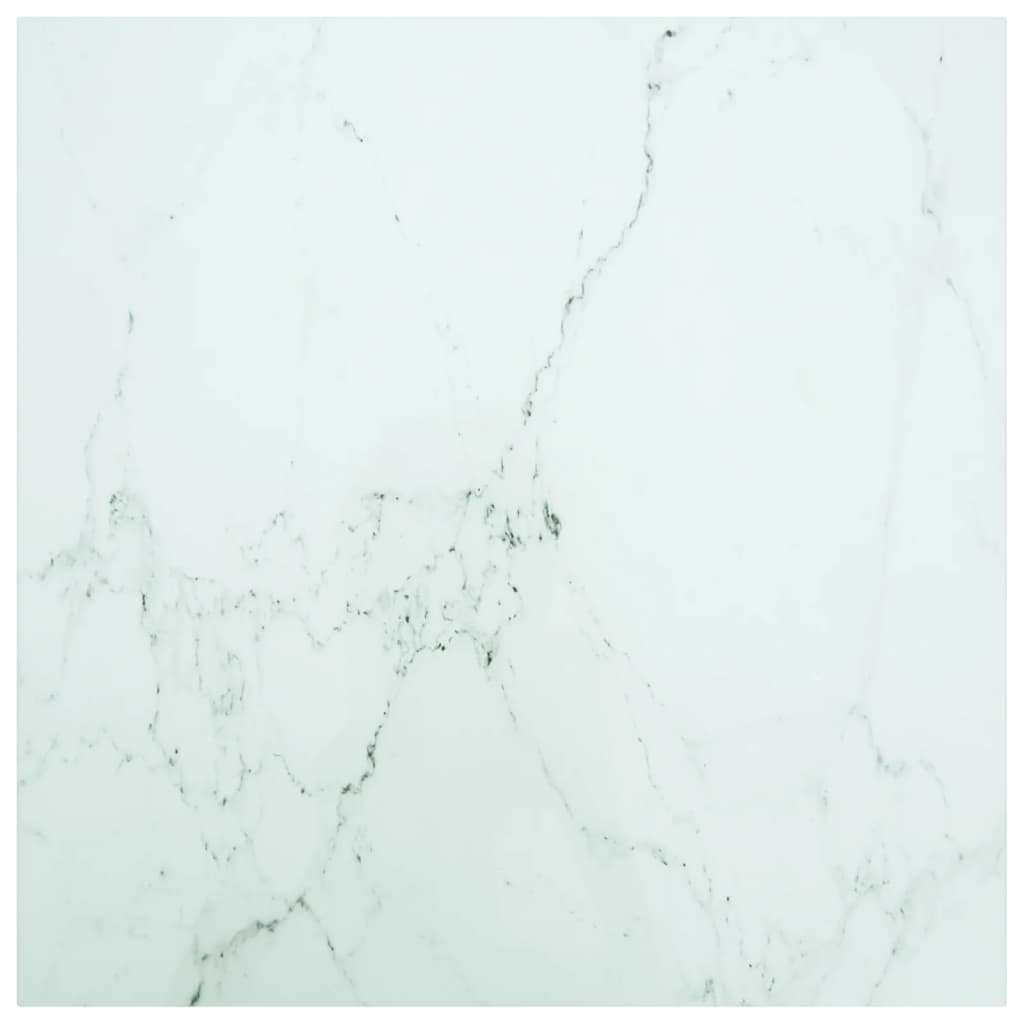 Bordsskiva Svart Ø90X1 Cm Härdat Glas Med Marmortextur