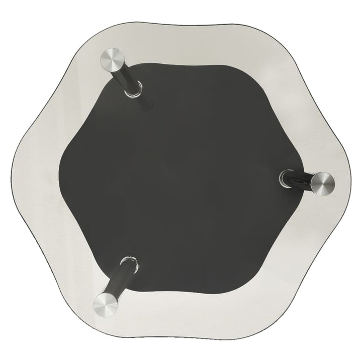 Sidobord Med 2 Hyllor Transparent/Svart 38X38X50 Cm Härdat Glas