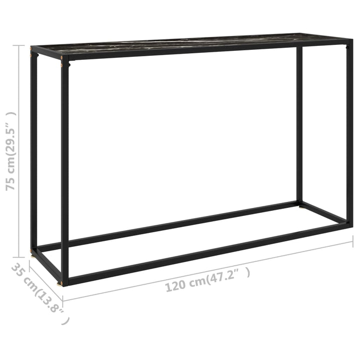 Konsolbord Svart Härdat Glas
