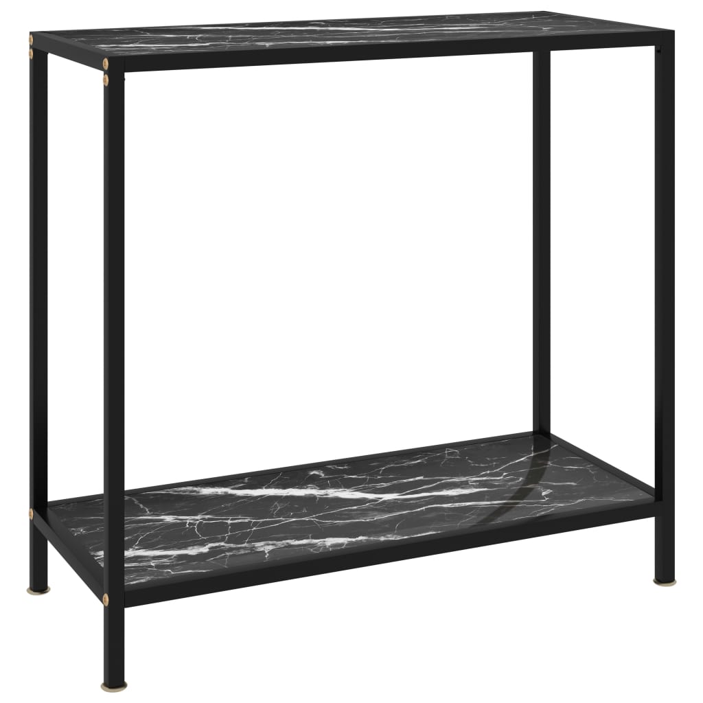 Konsolbord Svart Härdat Glas
