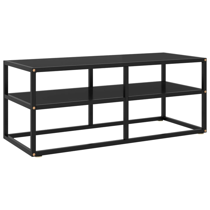 Tv-Bänk Svart Med Härdat Glas 120X40X40 Cm