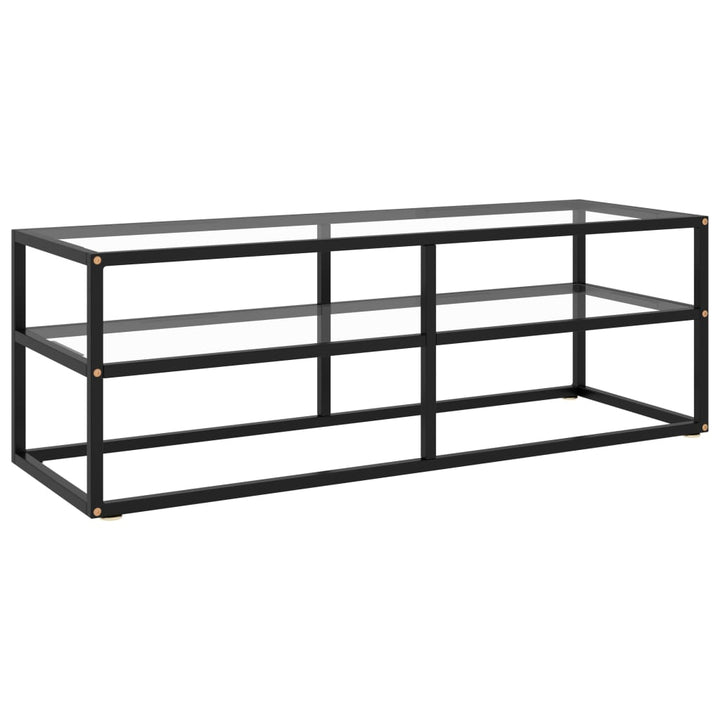 Tv-Bänk Svart Med Svart Marmor Glas 120X40X40 Cm