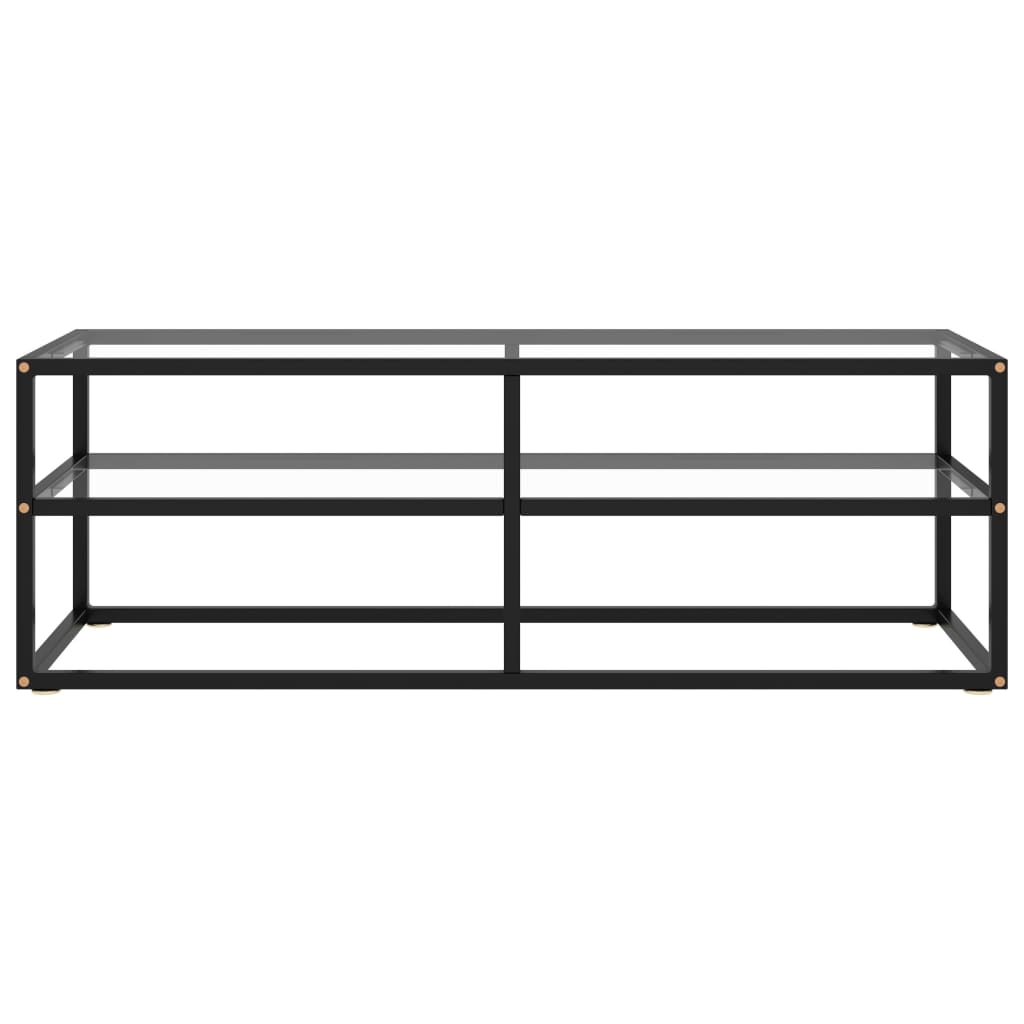 Tv-Bänk Svart Med Härdat Glas 120X40X40 Cm
