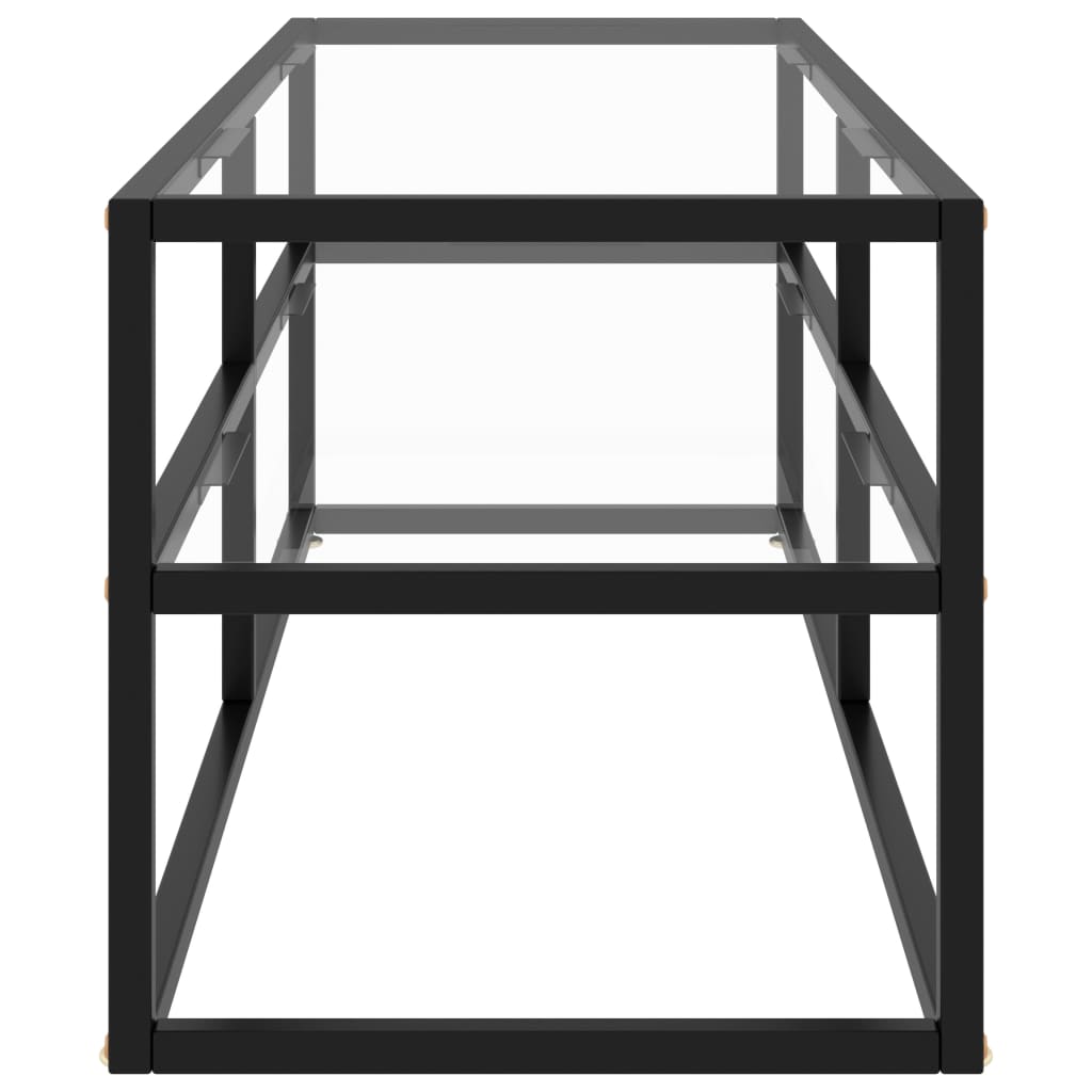Tv-Bänk Svart Med Härdat Glas 120X40X40 Cm