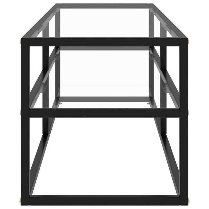 Tv-Bänk Svart Med Härdat Glas 120X40X40 Cm