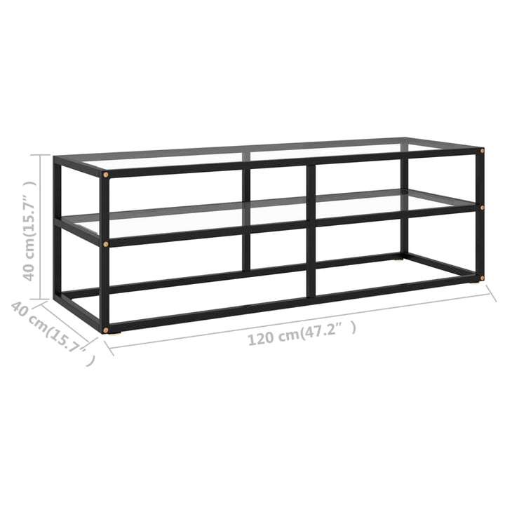 Tv-Bänk Svart Med Härdat Glas 120X40X40 Cm