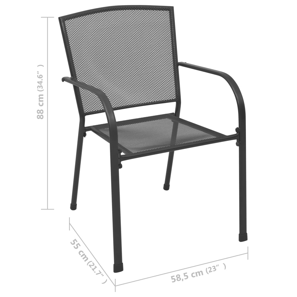 Trädgårdsstolar 4 St Nätdesign Stål