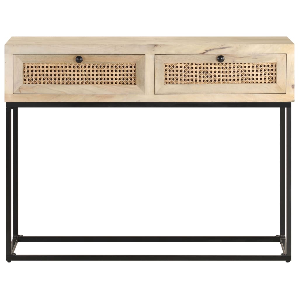 Konsolbord 100X35X76 Cm Massivt Mangoträ Och Naturlig Rotting